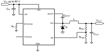 Schaltplan - Texas Instruments LMR16030 SIMPLE SWITCHER® Abwärtswandler